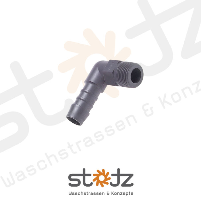 Winkel-Gewindetülle R 1/4"-8 (5/16")mm, PA 6