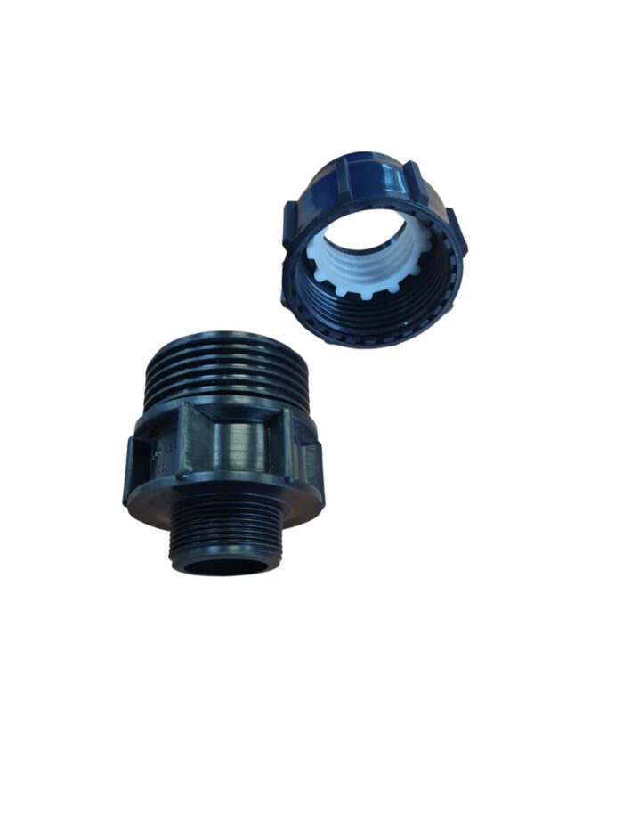 PP Klemmfitting für PE Rohr, Übergangsnippel, Klemme x Aussengewinde 50 mm x 1 1/2" AG – Bild 2