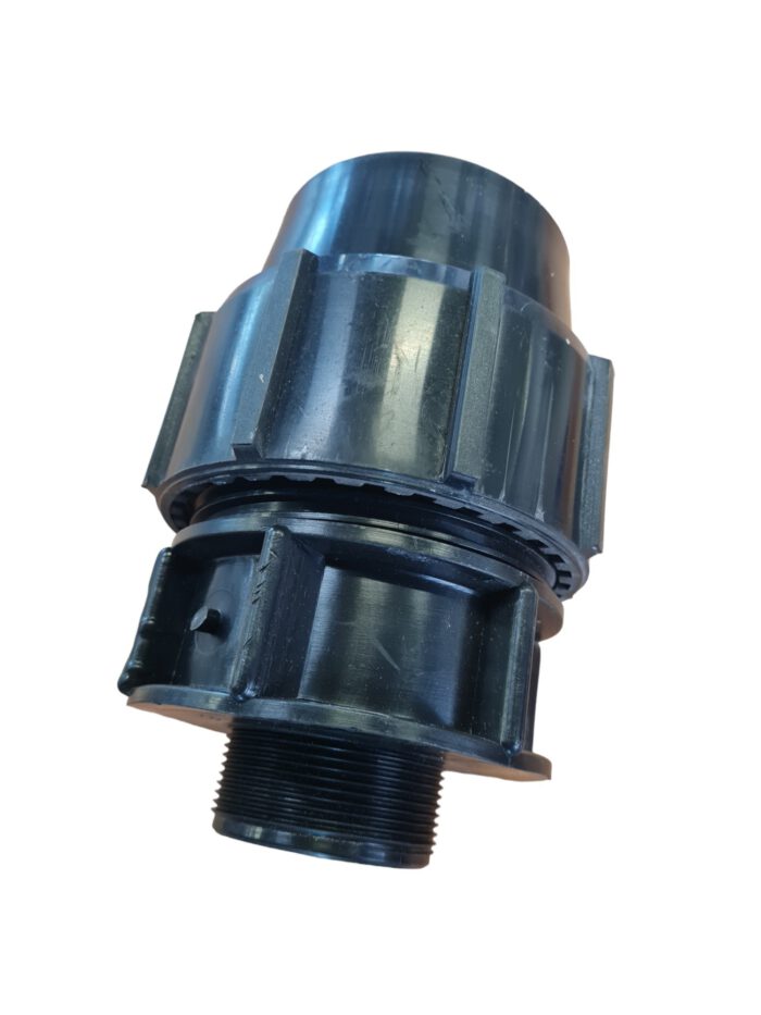 PP Klemmfitting für PE Rohr, Übergangsnippel, Klemme x Aussengewinde 75 mm x 2"